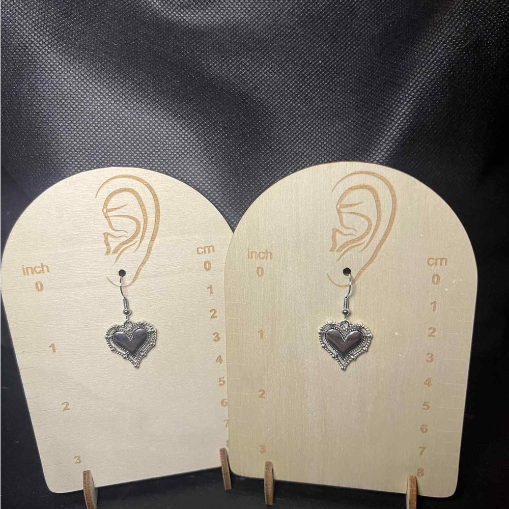 Chic Silver Heart Drop Earrings